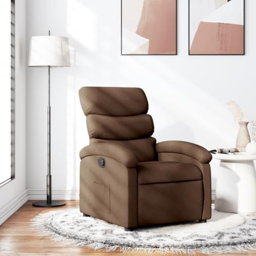 THOYTOUI Relaxsessel, Kinosessel Leseessel Cocktailsessel PolsterStuhl Geeignet für Büro Speisesaal Schlafzimmer Wohnzimmer Braun Stoff