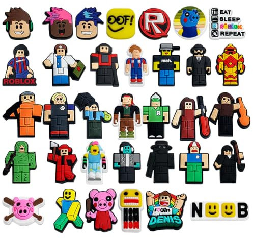 OVYALCJ Robllox Shoe Charms, 34PCS Robllox Shoe Decoration Charms Cute Shoes Accessories PVC Shoe Decoration Cute Cartoon for Kids Accessories DIY Shoes for Kids Gifts