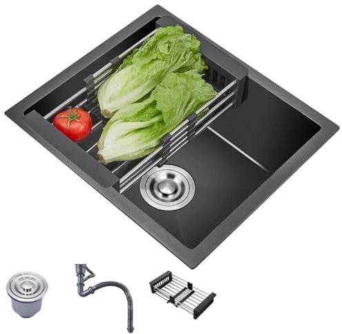 Kitchen Apartment Studio Lavello da Cucina salvaspazio Lavabo Compatto per lavastoviglie Piccolo apparecchio da Cucina sottopiano Lavello con lavelli (48X40X21 cm)
