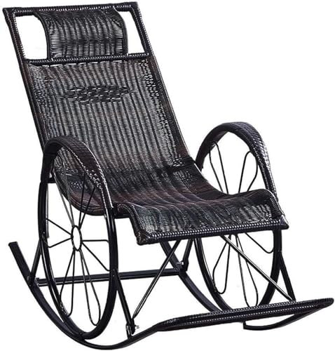 Rattan-Sessel, Outdoor-Schaukelstuhl, Erwachsener, Nickerchen, Lounge-Stuhl, Alter Mann, Schaukelstuhl, Innen-Freizeit, Sonnenliege, Garten-Liegestuhl