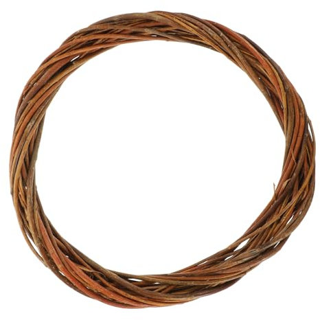Yardenfun Couronne en Osier Ronde 30 Cm en Matériel Naturel Tressé, Kit DIY pour Création De Couronnes De Noël, Décoration Intérieure Et Festive, Support Unique pour Loisirs Créatifs