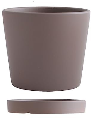 Pots de Fleurs Pot de Fleurs D'intérieur Pot de fleur en céramique Style nordique Simple coloré avec plateau Pot de fleur rond fleurs plante verte succulente plantes en pot Pots d'extérieur(D)