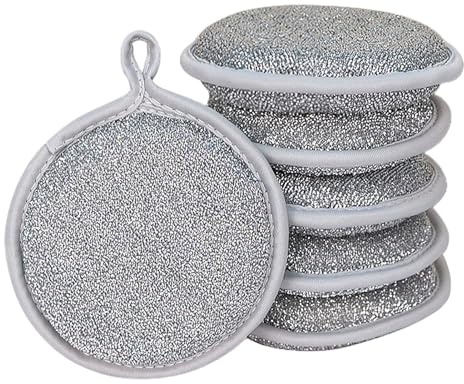 Netz-Scheuertücher – Draht-Spüllappen, Fett-Scheuerschwämme, strapazierfähige, robuste Geschirrlappen, kratzfeste Geschirrtücher für Töpfe und Pfannen, Drahtschrubber, Küchentücher für hartnäckiges