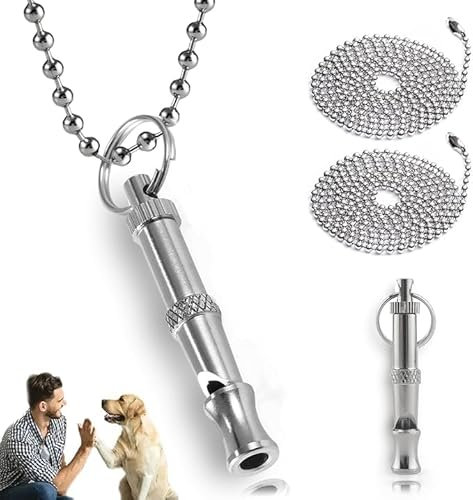 AHEJIOO Hundepfeife Hochfrequenz aus Metall, verstellbare Frequenz für Rückruf und Training, langlebige Hundepfeife Rückruf, Erziehungshilfen für Hunde