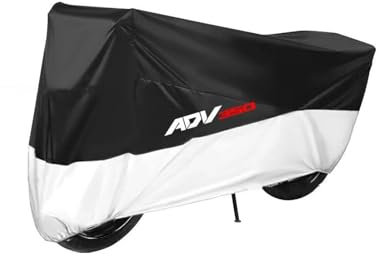 Aimazom Motorradüberzug Schutzabdeckung Für ADV350 ADV 350 Motorrad-Schutzhüllen Für Den Außenbereich Regendicht Und Staubdicht(Black Silver,L for 180cm)