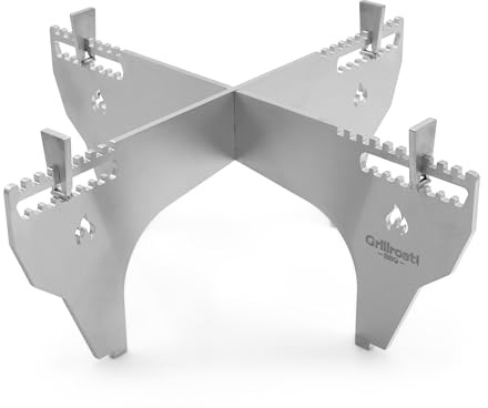 Grillrost.com Das Original Dutch Oven Gestell für Feuerplatte - steckbar und sicher - aus Edelstahl