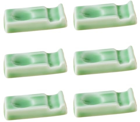 Serenitison 6PCS Port Baguettes en Céramique,Porte Baguettes Chinois,Porte Cuillère,Support de Baguettes pour Couteau,Coussin pour Baguettes,Décoration de Table,pour Ranger Baguettes et Couverts