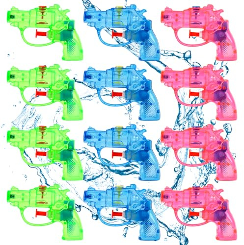 SULOLI 12pcs Pistolets à Eau Pistolet a Eau Adulte Enfant Jouet Piscine | Piscine Extérieure de Jardin de Plage Alignée Fête d'été