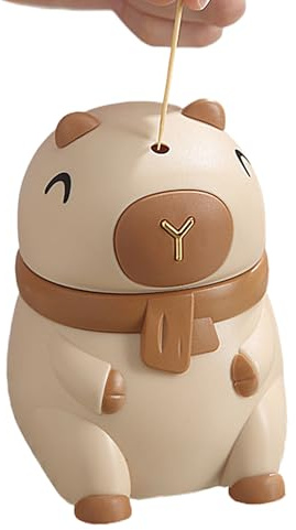 Generico Dispenser Automatico Per Stuzzicadenti, Portastuzzicadenti da Viaggio, Design Capibara Barattolo Organizzatore per Ristorante Auto Bagno e Viaggio