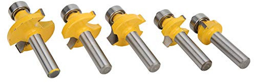 Broca de Enrutador de Eje 8 Mm 8 Mm para Carpintería Madera, Broca Enrutador Esquina Redonda con Cortador Metal Ligero YG8, óxido y Oxidación, Resistente a 5 Stcs Diferentes Tamaños
