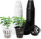 Huucozn 50 Pezzi Cestino per Piante Idroponiche 5,5cm Vasi a Rete Idroponica di Plastica Vaso Giardino Idroponico Coltiva Tazza Giardino per Giardino Balcone Coltivazione di Piante Idroponiche, Nero