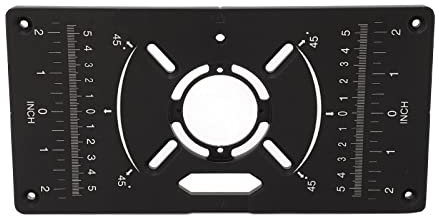 Router Table Insert Plate, Black Aluminum Router Plate, Trimming Machine Flip Board Adapter Plate and Insert Set, Wood Milling, Engraving Auxiliary Tool