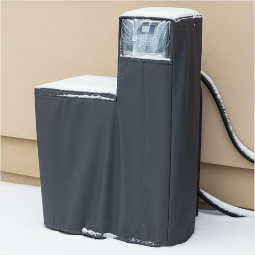 Winter Water Softener Cover for Winter - 420D Heavy Duty Waterproof Cover with Freeze & Cold Weather Protection, Snow & Rain Resistant, Universal Fit 64” H x 40” W x 16” D