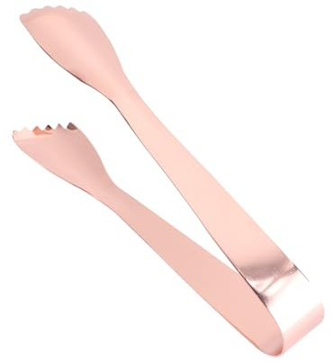 KAILIKETIY Stainless Steel Ice Cube Tongs Rose Gold Multifunctional Restaurant Clamp Easy to Clean Thickened Serving Tool for BBQ Picnic Cooking Grilling
