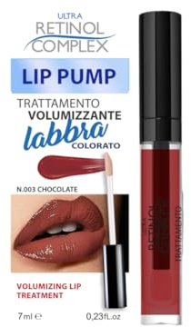 Ultra Retinol Complex lip Pump colorato - trattamento volumizzante labbra effetto rimpolpante e anti-age – gloss colorato a lunga durata (003 Chocolate)