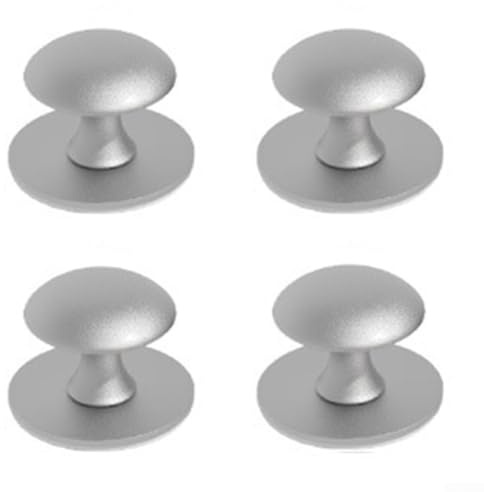 Replacement Aluminum Knobs Set of 4 Suitable for Handles on Cabinets, Sliding Doors, and Drawers with No Nails or Glue Needed (Matte silver)