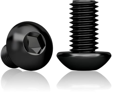 35 Stück M6x12 mm Linsenkopfschrauben M6 Schrauben Schwarz Edelstahl | M6x12 mm Schwarz Edelstahl mit Innensechskant und Vollgewinde für Möbel, Geräte, Werkstatt und DIY