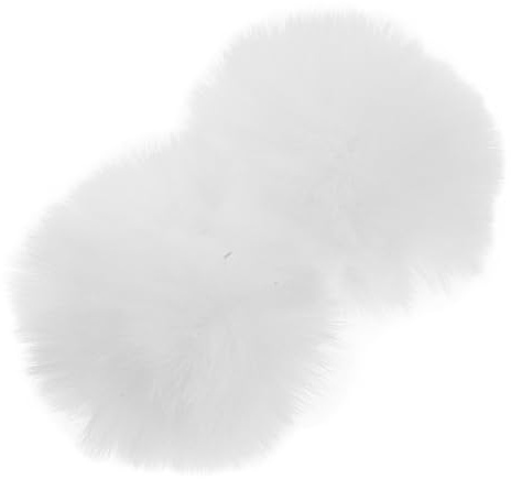 Baluue 2 Stück Weiße Kunstfell Pompons Schuhanhänger Abnehmbar 7cm Selbstgemacht Schuhdekor Damenschuhnadeln Vielseitig für Schuhe Hüte Schals und Taschen