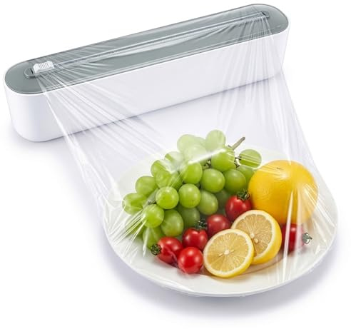 GREENSAPPIRE Magnetic Cling Film Dispenser with Cutter, Upgraded Refillable Plastic Wrap and Aluminum Foil Dispenser for Kitchen, Wall-Mounted Magnetic Foil Holder for 12 Rolls, Strong Neodymium Mag