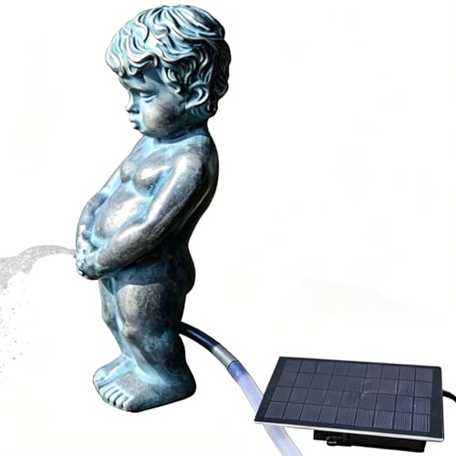 Goutdori Cracheur de Livres, cracheur de Fontaine Solaire, d'étang en résine à énergie Solaire pour Petits étangs, décor d'étang Jardin extérieur (4, 7 X 4, 3 X 12, 2 Pouces), Fontaine, cracheurs pou
