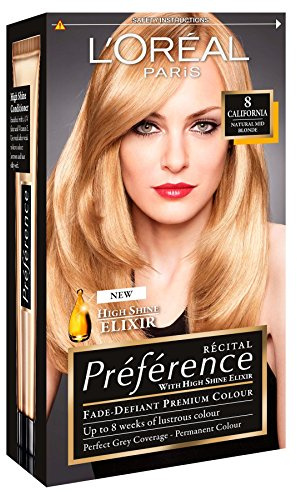 3 x L'Oreal Paris Recital Preference Permanent Colour 8 California Natural Mid Blonde