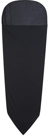 Mountain Warehouse Thermal Mummy Sleeping Bag Liner -220cmX85cmX51cm, Stretchy Knit Travel Sheet - For Spring Summer Black