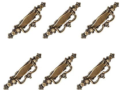 6 Un. TIRADOR Asa bronce envejecido Cajón Mueble clásico 131x33MM