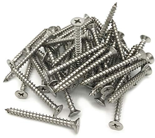 5 x 50mm Screw, Flat Head, Phillips Drive, Self Drilling, 304 Stainless Steel Drywall Wood Screws 50Pcs