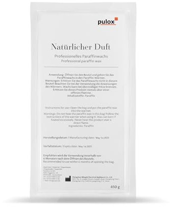 Pulox Paraffin Wachs 6x 450g - Neutraler Duft, niedriger Schmelzpunkt für Therapie und Kosmetik