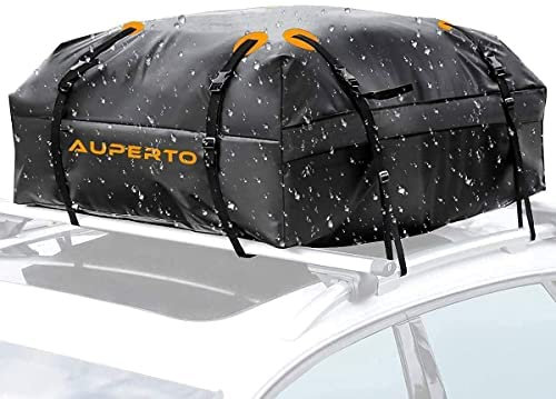 AUPERTO Dachbox, 450L Auto Dachkoffer Faltbare Gepäckbox, Wasserdicht Dachtasche für Reisen und Gepäcktransport, Autos, Vans, SUVs, Schwarz