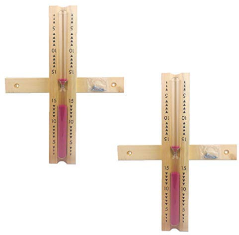 SudoreWell® Sauna Sanduhr Exklusiv 15 Minuten mit rotem Sand - 2 Stück
