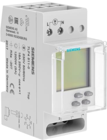 SIEMENS Ingenuity for life - Interruptor horario semanal digital 230V 16A 1 canal 2 modulos
