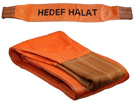 20 Tonnen Tragfähigkeit 4 Meter Länge Hebegurt Rundschlinge Hebeband Bergegurt aus Polyster mit Endschlaufen für Kran, Abschleppen Orange