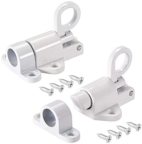 2 Stücke Automatische Verriegelung Türriegel,Federverriegelung,Automatische Türriegel,Bounce Türriegel,Spring Bounce Türschraube,Mit Schrauben,Geeignet Für Fenster,Holztüren,Schranktüren(Weiß)