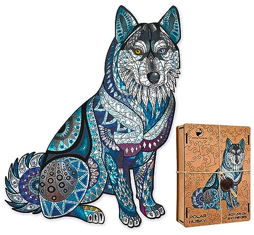 ACTIVE PUZZLES - Tierpuzzle | Erwachsene | Holzpuzzles, Lasergeschnitten, Nachhaltig und Umweltfreundlich, Hochwertige Verarbeitung (Husky)
