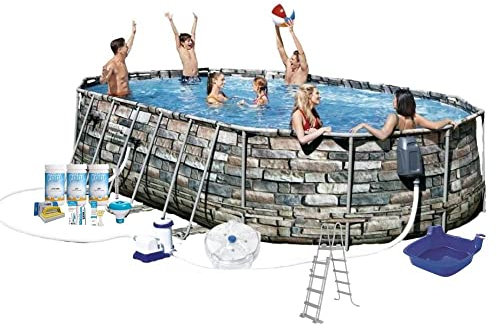 Bestway Piscina Power Steel Swim Vista, con accessori, 610 x 366 x 122 cm