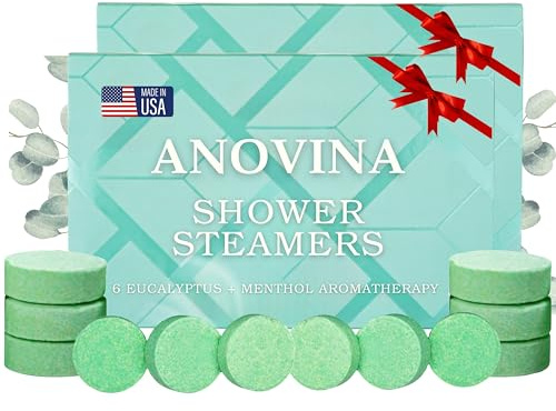 Anovina 12XL Eucalyptus Shower Steamers – Made in USA with Menthol for Aromatherapy. Enjoy a Spa-Like Shower Experience!
