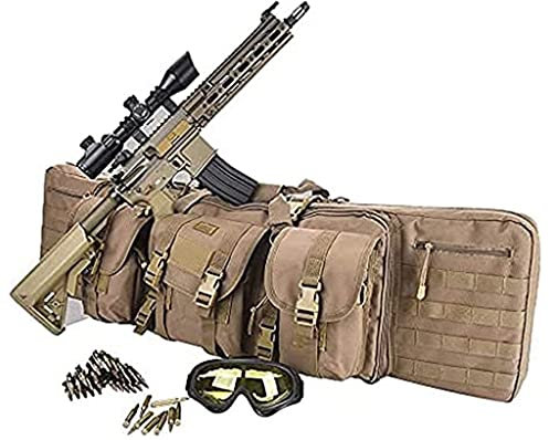 Gewehrkoffer Doppelter langer weicher Gewehrkoffer, Outdoor Tactical Carbine Rifle Bag Multifunktions-Langwaffenkoffer, perfekt für die Aufbewahrung, Transport, abschließbare Tragetasche für Jagdausrü