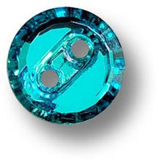 Knopfparadies - 6er Set türkis glitzernde, kleine Glasknöpfe - perfekt als Blusenknöpfe, Kinderknöpfe oder Schmuckknöpfe. Ø: ca. 10mm!