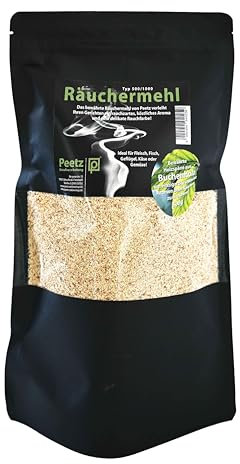 Peetz Farina per affumicatura, trucioli di faggio, 2 x 500 g (1 kg), per affumicatura a caldo e a freddo