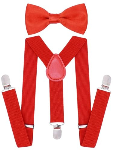 PLKSEI Set Bretelle e Papillon Elastici Regolabili per Bambini - Forma Y con Cinghie Regolabili