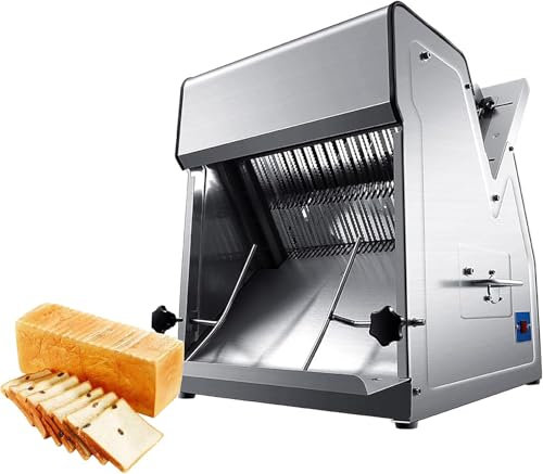 Affettatrice per pane commerciale, affettatrice elettrica per pane tostato da 370 W, tagliatrice per pane elettrica spessore 12 mm, 31 pezzi tagliatrice per pane professionale in acciaio ino