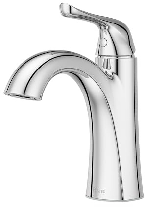 Pfister Willa Single Handle Bathroom Sink Faucet Chrome Finish with Push & Seal Drain TiteSeal Technology WaterSense EPA Compliant NSF Certified Vanity Faucet LF042MALCC