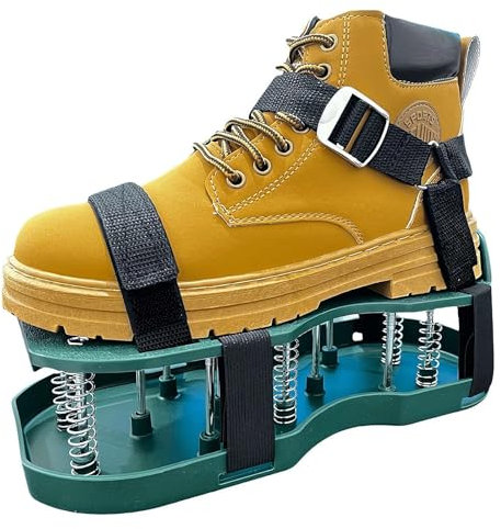 Ainiupi Rasenbelüfterschuhe für Gras, Rasenbelüfter Schuhe mit Haken-Federbasis, Bodenbelüfter-Werkzeug zur Belüftung von Terrasse, Garten, belebt die Bodengesundheit