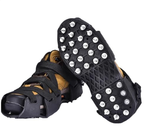-Traktionsklampen, für Wanderschuhe - 32-Spikes Eisstollen Traktion Schneegriffe - Wanderspikes Winter für Stiefel und Schuhe, für Männer, Frauen und Jugendliche