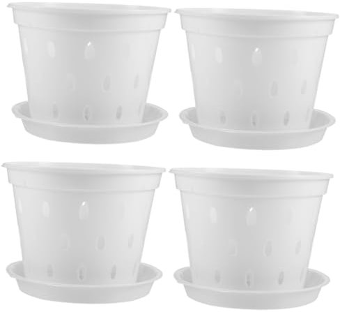Happyyami 20 Juegos Corteza de orquidea Maceta para orinar Maceta para orquídeas Transparente para orquideas s de plastico para as con Agujeros de jardín