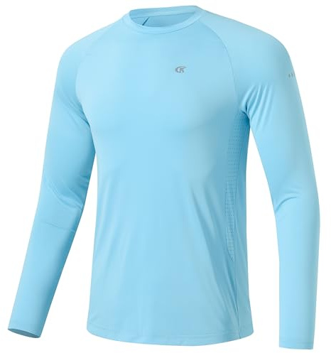 Huayuzh Herren UV-Schutz Rashguard UV Shirt UPF 50+ Langarmshirt Schwimm T-Shirt Schnelltrocknend Atmungsaktiv Surfen