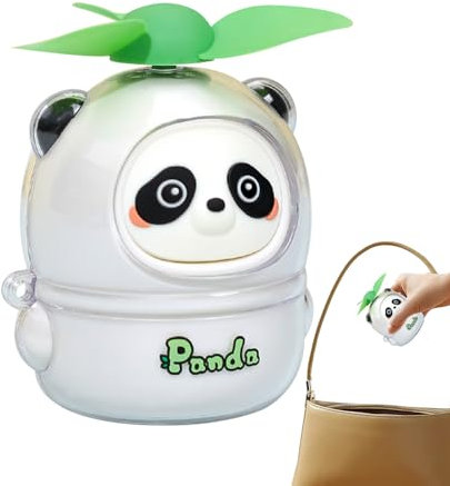 Mini Ventola A Mano Personale | Ventola Tascabile Alimentata A Batteria | Ventole Di Raffreddamento Per Cartoni Animati Ricaricabili USB, Simpatico Ventaglio Per Bambini Panda USB Ricaricabile