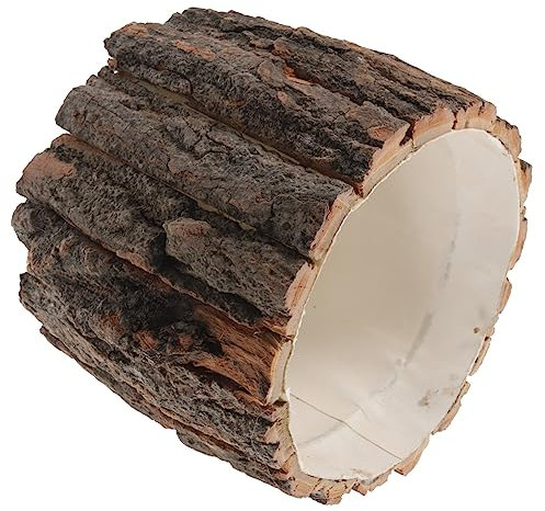 VICASKY Maceta rústica para suculentas con corteza de madera, cubo grande para interior y exterior, maceta ecológica con diseño natural para plantar tranquilamente