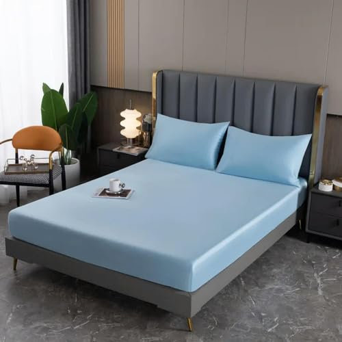 Sábana bajera ajustable de seda de morera natural de lujo, funda de colchón tamaño Queen/King, ropa de cama de seda suave para máxima comodidad y estilo